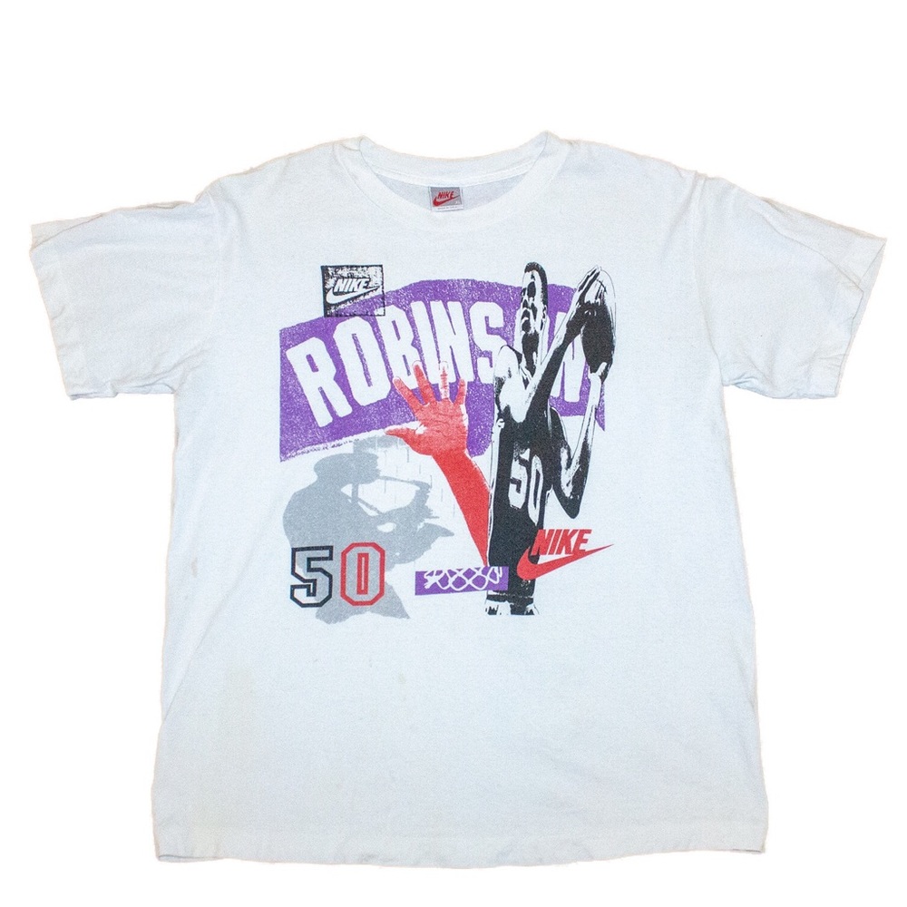 Vintage Nike David Robinson Grey Tag T-Shirt